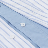 Contrast Collar Cuff Pinstripe Shirt