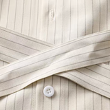 Belted Vertical Stripe Shirt
