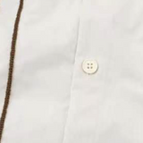 Curved Floral Embroidery Check Docking Shirt