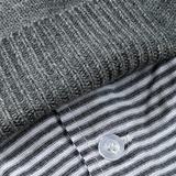 Fake Two Stripe Shirt Patchwork Caridgan
