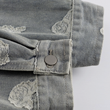 Rose Applique Denim Jacket