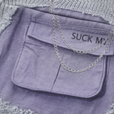 Fake Two Broken Half Zip T