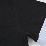 Contrast Block Shirt with Tie