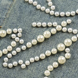 Pearl Letter Denim Shirt