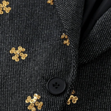 Gold Sequin Textured Heather Jacket