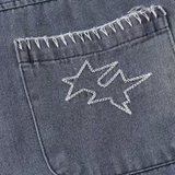 Star Embroidery Denim Shirt