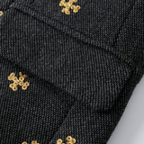 Gold Sequin Textured Heather Jacket