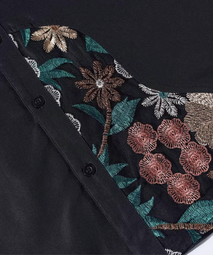 Botanical Embroidery Shirt