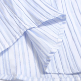 Sky Blue Stripe Embroidery Shirt