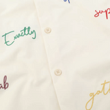 Colored Letter Embroidery Shirt