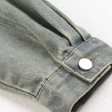 Pearl Letter Denim Shirt