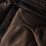 Piping Retro Leather Down Coat