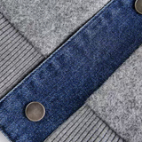 Denim Stitching Woolly Jacket