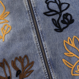 Botanical Embroidery Denim Jacket