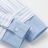 Contrast Collar Cuff Pinstripe Shirt