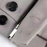Asymmetry Overlap Placket Collar Cropped Bomber Jacket