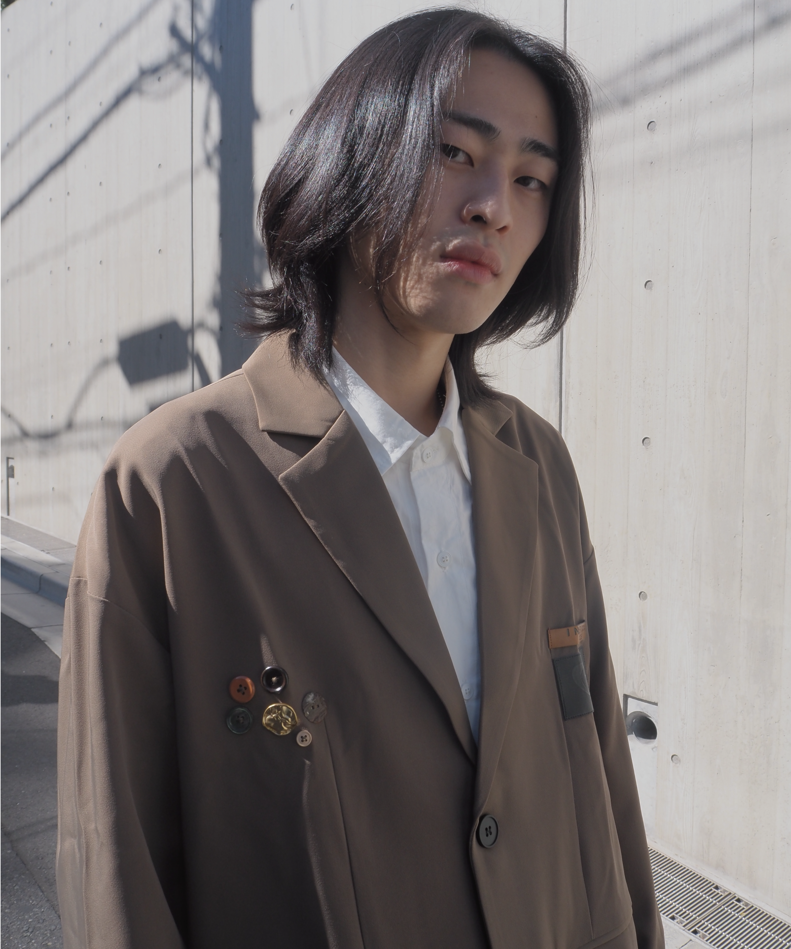 Button Deco Loose Jacket – U:UME