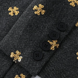 Gold Sequin Textured Heather Jacket