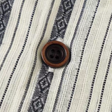 Retro Button Deco Stripe Shirt