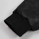 Fake Two PU Zip Hoodie