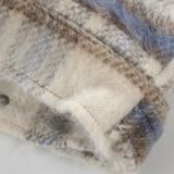 Causal Fuzzy Plaid Down Coat