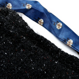 Speckled Marled Cardigan with Scarf Tie