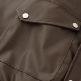 Shearling Fur Leather Biker Coat