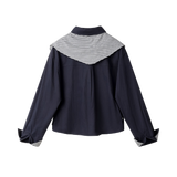 Stripe Docking Shirt With Shawl