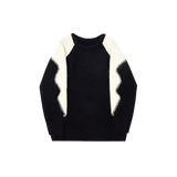 Shoulder Design Round Collar Sweater