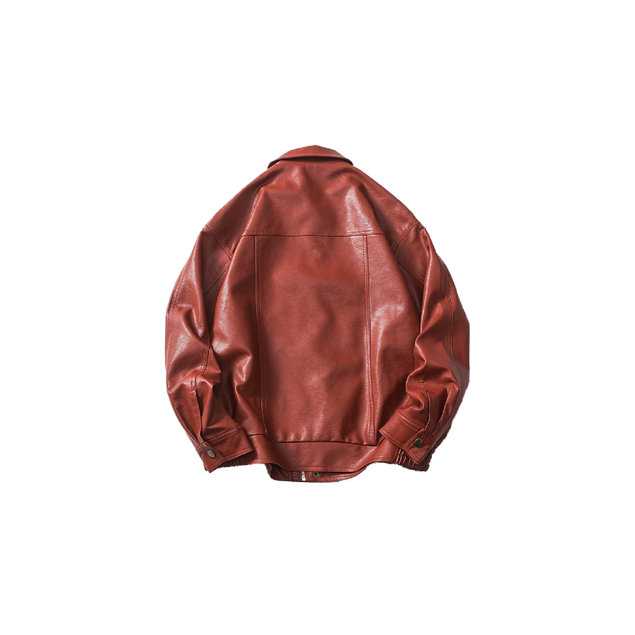 Vintage Red Eco Leather Jacket