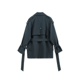 Basic Navy Gray Trench Coat