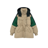 Hoodie Contrast Color Puff Down Jacket --- out of stock