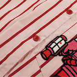 Red Vertical Stripe Loose Shirt