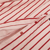 Red Vertical Stripe Loose Shirt
