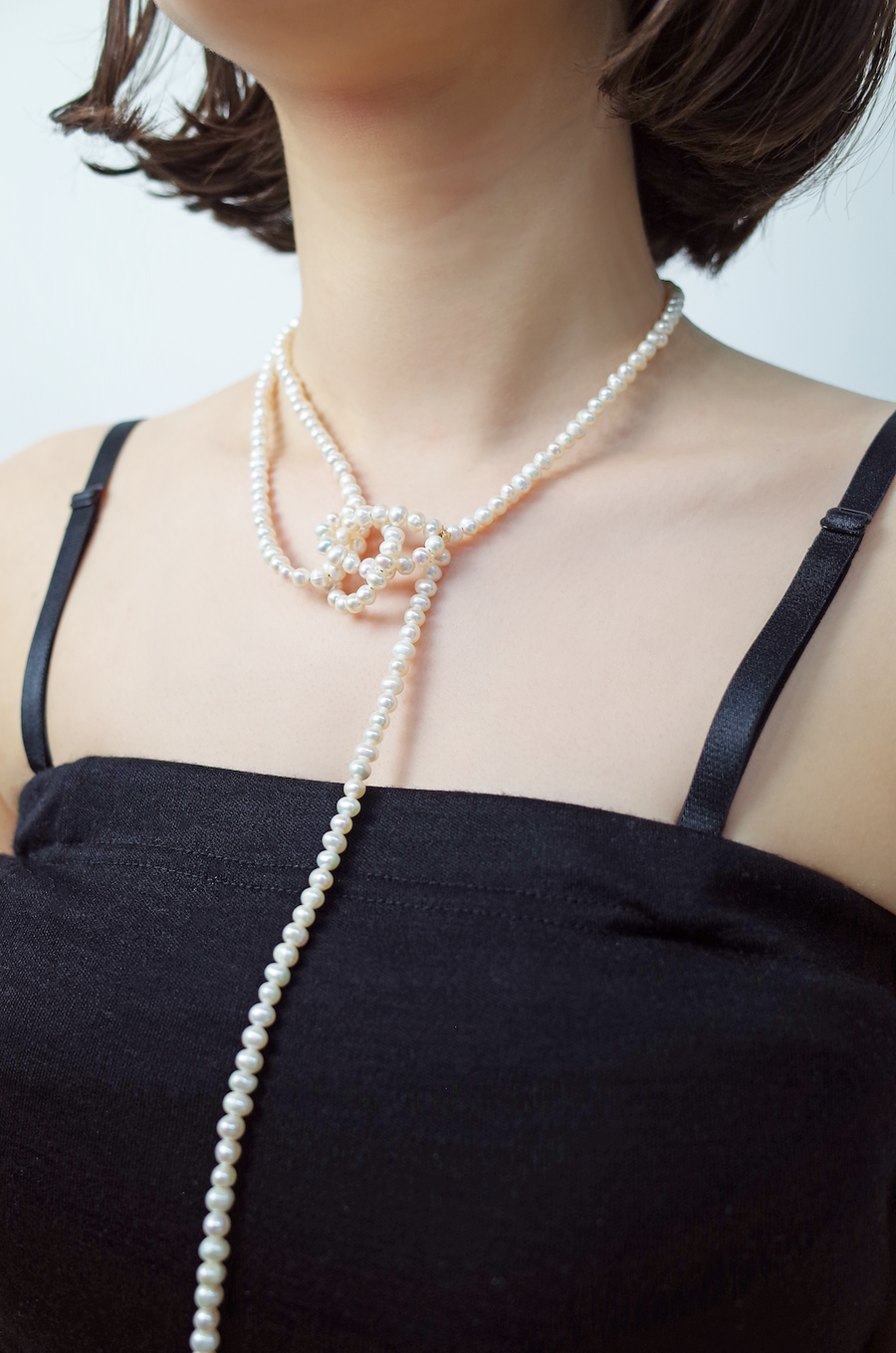Asymmetry Pearl Long Necklace