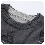 Broken Design Pullover Sweater