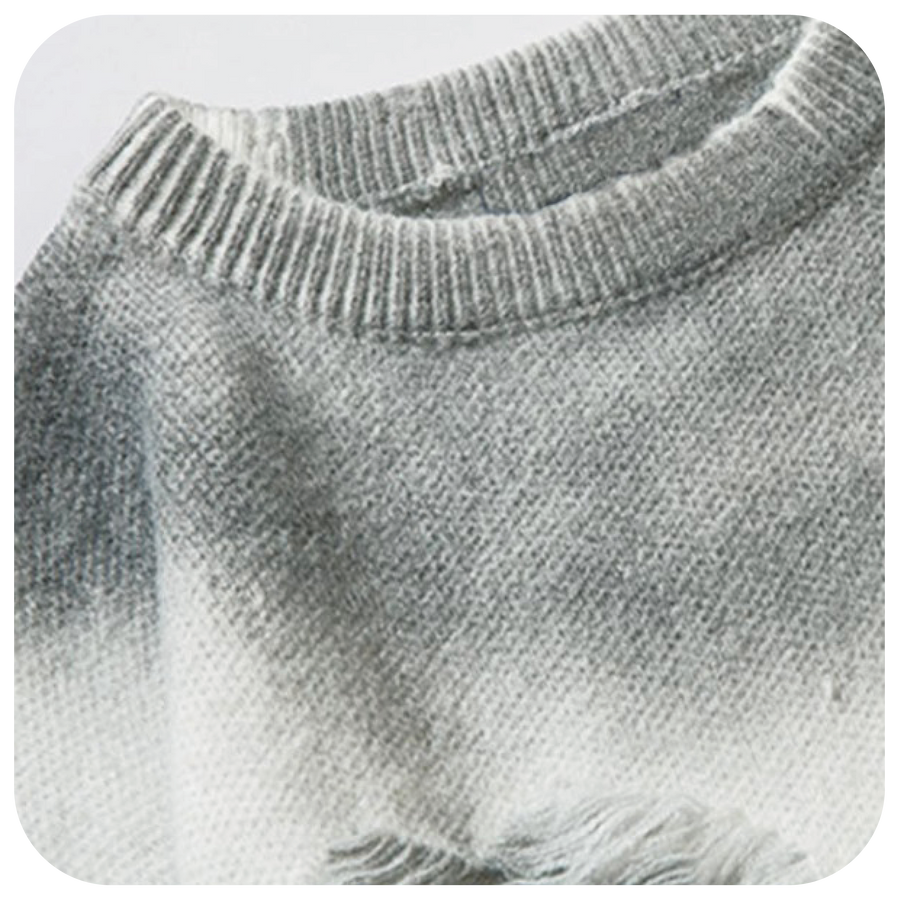 Gradient Broken Pullover Sweater