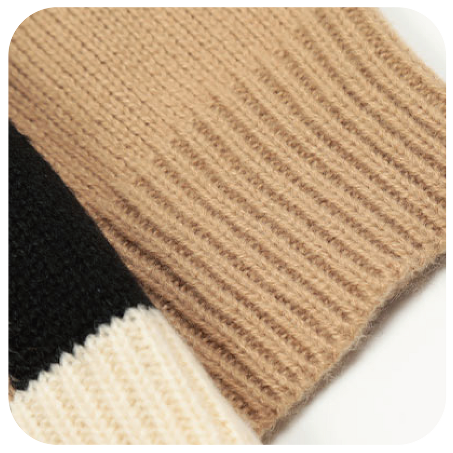 Block Stitching Rib Knit