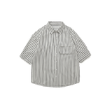 Basic Stripe Short Sleeves Shirt