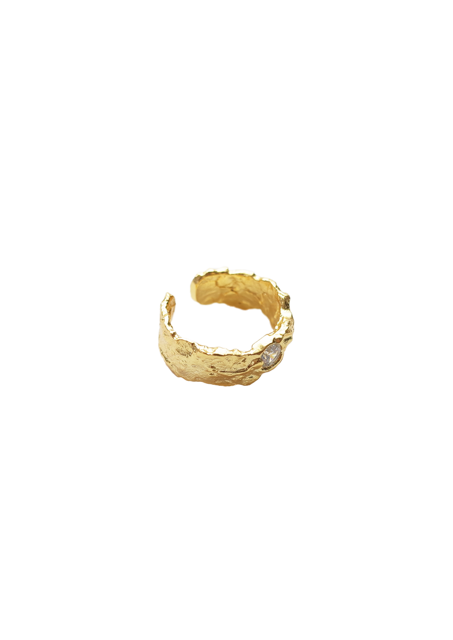 Бижутерное кольцо с неравномерным дизайном (золото) 
