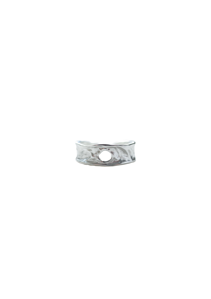 Кольцо с дизайном отверстия (серебро) 